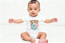 Load image into Gallery viewer, “Dad Spin’d the Block” Dinosaur Infant Bodysuit | Cute Cartoon Dino Onesie

